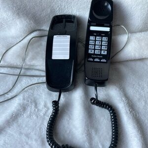 Black Corded Telephone vintage radio shack slimline 1970-1980